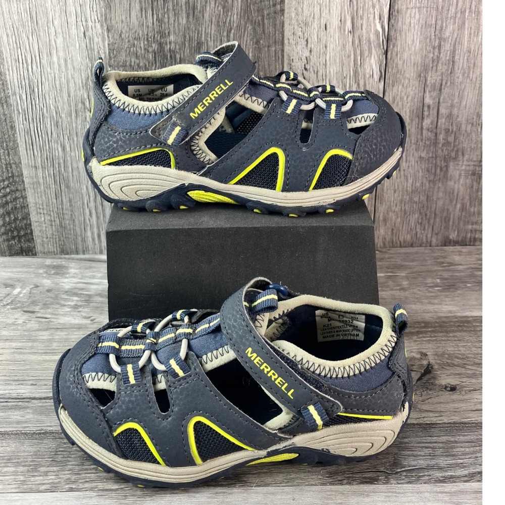 Merrell Hydro H2O Hiker Sandals Navy Yellow ML265932 Toddler Size 8.5M